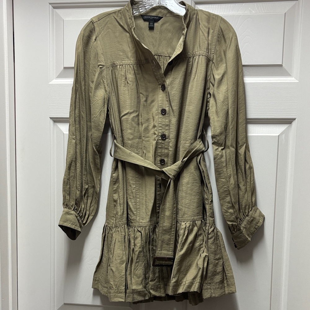 Banana Republic ARMY Olive Green Mini Dress petite XS